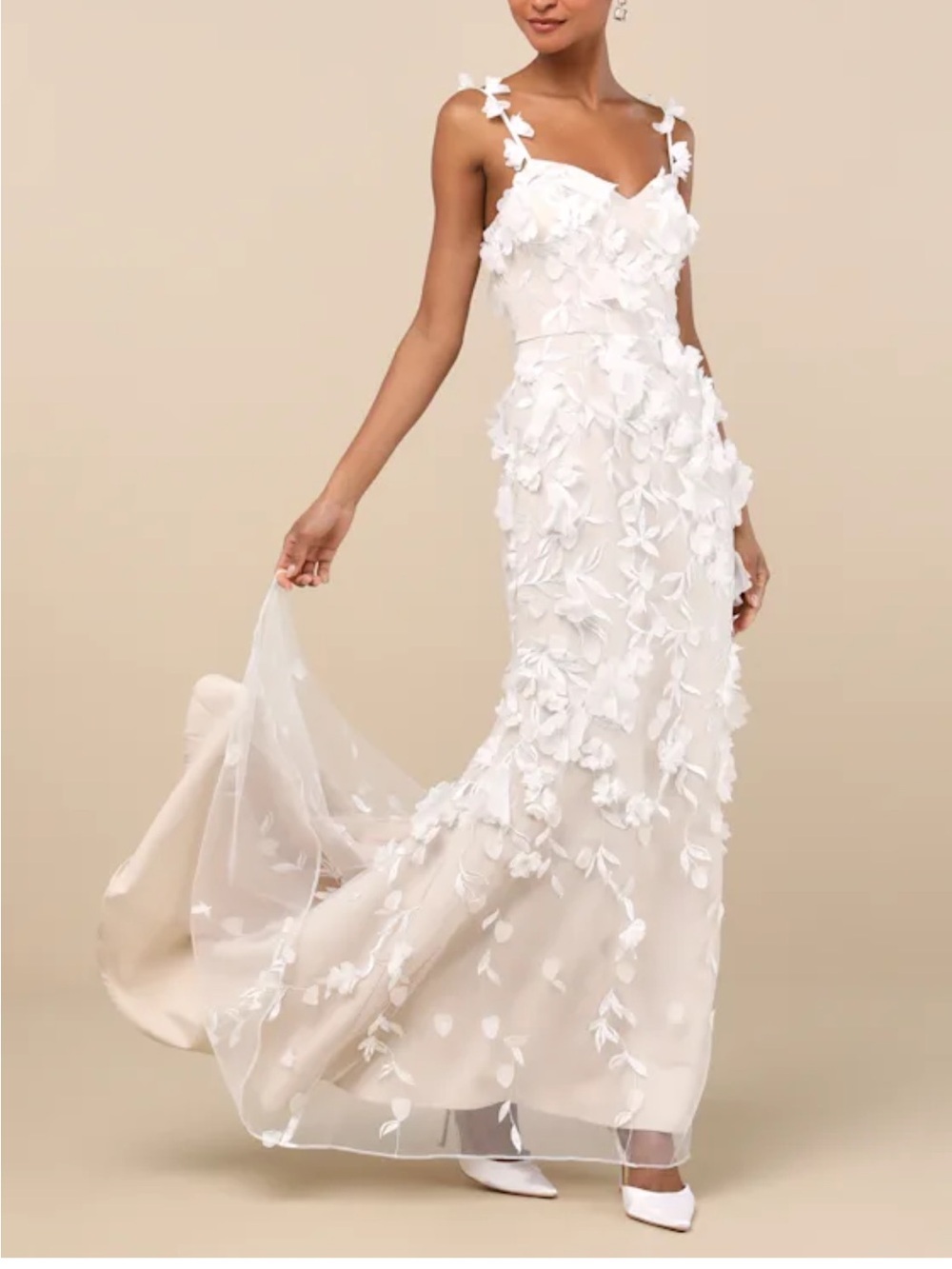 Elliatt Lulus 3D Floral Mermaid Maxi dress